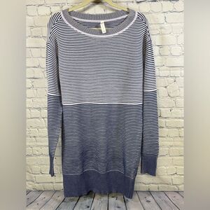 Daily Practice by Anthropologie Knit Mini Dress Striped Coastal Cozy Lounge XS